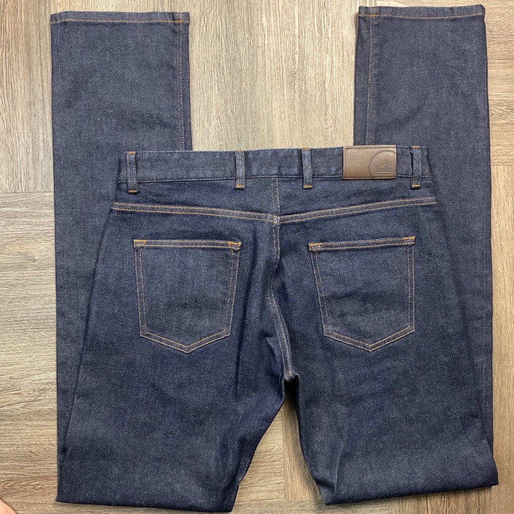 NWT Peter Millar Collection Japan Selvedge Jeans Mens 32x35 Dark Wash Classic - Picture 2 of 12